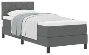 Cama Box com Colchão Cinza Escuro 80x200 cm Tecido