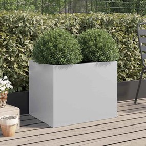 Vaso/floreira 62x47x46 cm aço galvanizado prateado