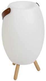 Candeeiro de pé branco 40,5 cm incl. LED e coluna regulável RGBW IP44 com controlo remoto - Apolo