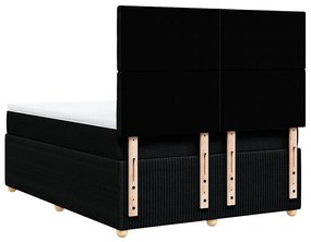 Cama com molas/colchão 140x200 cm tecido preto