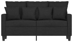 Sofá de 2 lugares tecido 120 cm preto