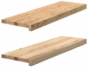 vidaXL Soleiras da janela 2 pcs 80x25x2 cm carvalho maciço não tratado