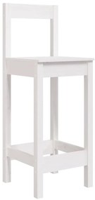 5 pcs conjunto de bar para jardim pinho maciço branco