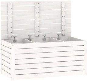 Caixa de jardim 101x50,5x46,5 cm madeira de pinho maciça branco