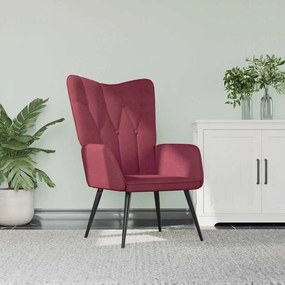 vidaXL Poltrona de descanso tecido vermelho tinto