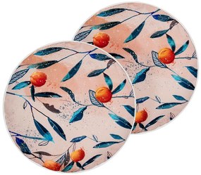 Conjunto de 2 almofadas de exterior com motivo de folha multicolor ⌀ 40 cm PIALPETTA Beliani