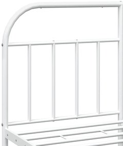 Estrutura de cama com cabeceira e pés 180x200 cm metal branco