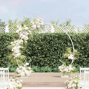 vidaXL Arco de Casamento Branco 220 x 45 x 200 cm Aço