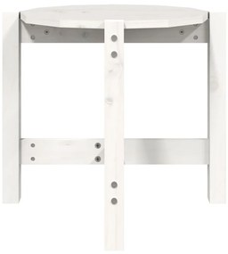 Mesa de centro Ø 52,5x45 cm madeira de pinho maciça branco
