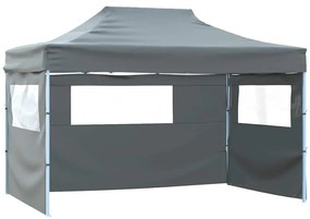 Tenda dobrável profissional festas 4 paredes 3x4m aço antracite