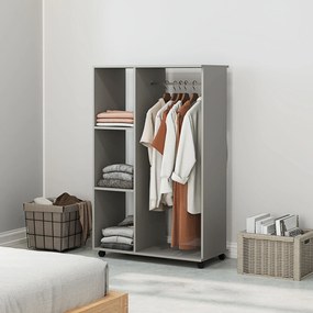 Guarda Roupa aberto, 80 x 40 x 128 cm, Arrumação Aberta, Cinzento
