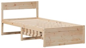 Cama sem colchão 100x200 cm madeira de pinho maciça