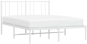 Estrutura de cama com cabeceira 135x190 cm metal branco