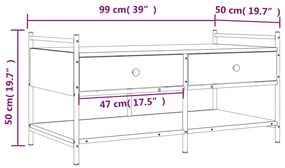 Mesa de centro 99x50x50 cm derivados de madeira cinzento sonoma