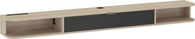 HOMCOM Móvel de TV suspenso, móvel de TV para TV até 75 polegadas (190,5 cm), gaveta rebatível 2 prateleiras 180x24x16cm madeira natural | Aosom Portugal