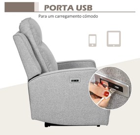 Poltrona Reclinável Elétrica com USB - Poltrona Relax 150° - 84x92x104