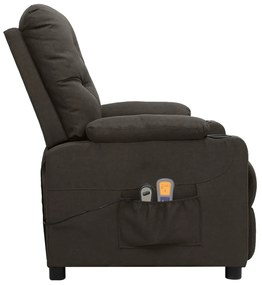 Poltrona de massagens elétrica reclinável tecido cinza-acast.