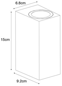 Candeeiro de parede moderno para exterior plástico branco 2 luzes - Baleno Moderno