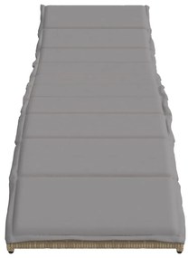 Espreguiçadeira com almofadão 55x199x50 cm vime PE bege