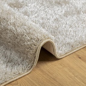 Tapete de pelo alto com aspeto brilhante ISTAN 100x200 cm bege