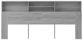 Armário de cabeceira 220x19x103,5 cm sonoma cinzento