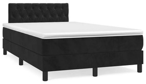 vidaXL Cama boxspring com colchão 120x190 cm veludo preto