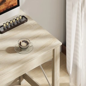 HOMCOM Secretária Moderna Mesa de Estudo com Estrutura de Aço Mesa de Computador 105x50x76 cm Madeira e Branco