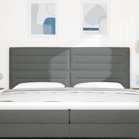 Cabeceira Design Linhas Cinza Escuro 200 cm Tecido