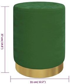 Pufe com arrumação redondo veludo 31 x 37 cm verde