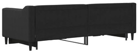 Sofá-cama com gavetão 80x200 cm tecido preto