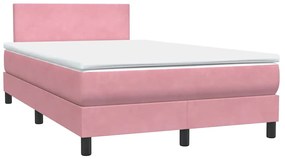 Cama com molas/colchão 120x220 cm veludo rosa