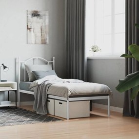 vidaXL Estrutura de cama sem colchão com cabeceira 75x190 cm branco