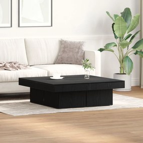 Mesa de Centro vidaXL Preta em Carvalho de 90x90x28 cm de Madeira de E