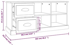 Móvel de TV 102x35,5x47,5 cm derivados de madeira preto