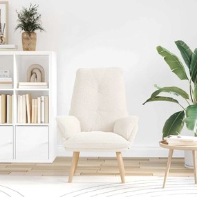 Cadeira Relaxante Creme em Tecido com aspecto de Lã