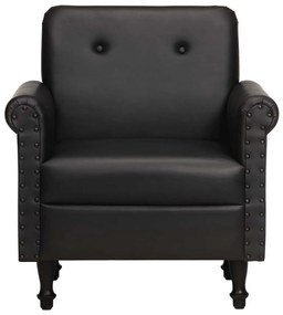Poltrona couro genuíno preto