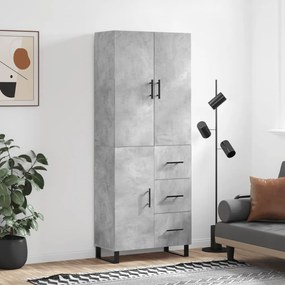 vidaXL Armário alto 69,5x34x180 cm derivados de madeira cinza cimento