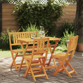 Conjunto de Bistro de Jardim de 4 Peças vidaXL de Madeira Maciça de Acácia
