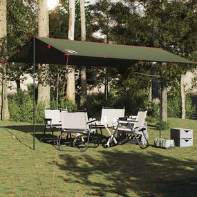 Lona de campismo 506x306 cm impermeável verde azeitona