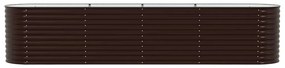 Canteiro Elevado de Jardim Marrom vidaXL 400x80x81 cm em Aço Galvaniza