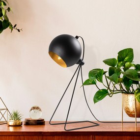 Candeeiro de Mesa Mixed – Preto e Dourado – 28 x 15 x 45 cm