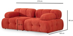 Sofá de 2 Lugares Doblo – Vermelho – 200x100x80 cm