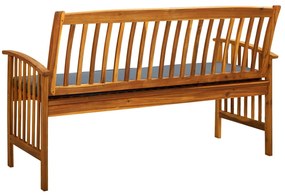 Banco de jardim c/ almofadão 147 cm madeira de acácia maciça