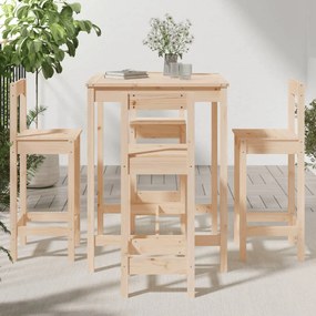 5 pcs conjunto de bar para jardim pinho maciço