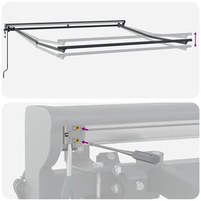 Toldo Retrátil Manual Laranja e Marrom 350x250 cm