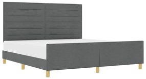 Cama vidaXL Cinza Escuro 180x200 cm Tecido