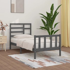 vidaXL Estrutura de cama 100x200 cm pinho maciço cinzento