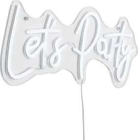 Candeeiro de Parede Neon Branco Incl. LED - Let's Party
