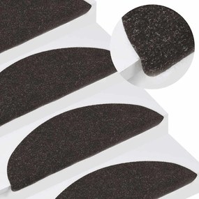Tapetes de escada adesivos 30 pcs 56x17x3 cm preto