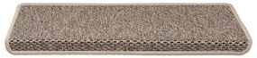 Tapetes escada adesivos aspeto sisal 15pcs 65x21x4 bege-escuro